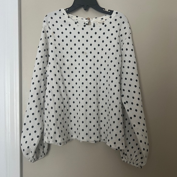 Zara kids polka dot black and white top with long sleeve. Girl size 9 - Picture 10 of 10